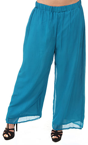 Loose Fit Straight Pants with Elastic Waist